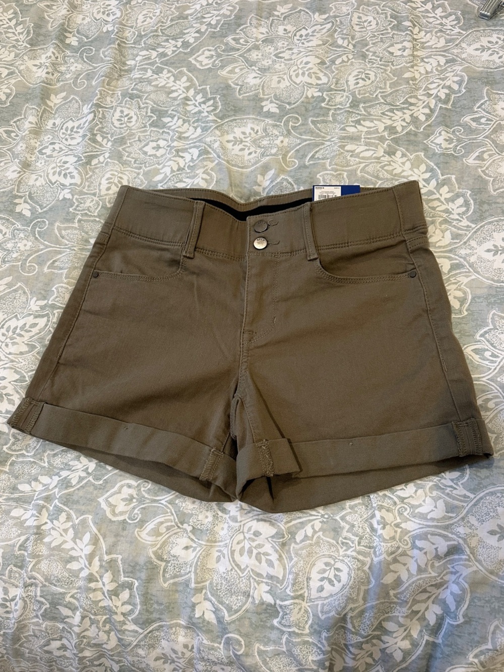 Apt. 9 Olive Green High-Waist Roll Cuff Shorts
